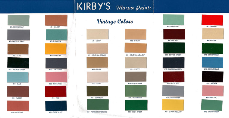 Kirby's Vintage Color Chart
